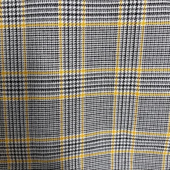 ASOS Curve Plaid Midi Skirt 12 Gray Yellow Wrap Button Check Tailored Work - Picture 7 of 7